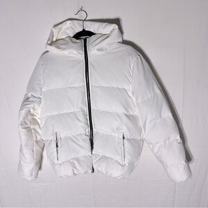Joe Fresh White Down Filled Puffer Coat With Hood M